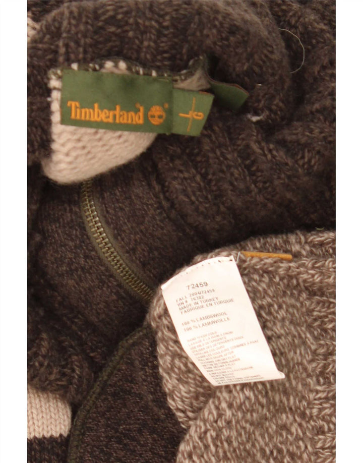 Timberland muški kardigan pulover Large Brown Colourblock Lambswool