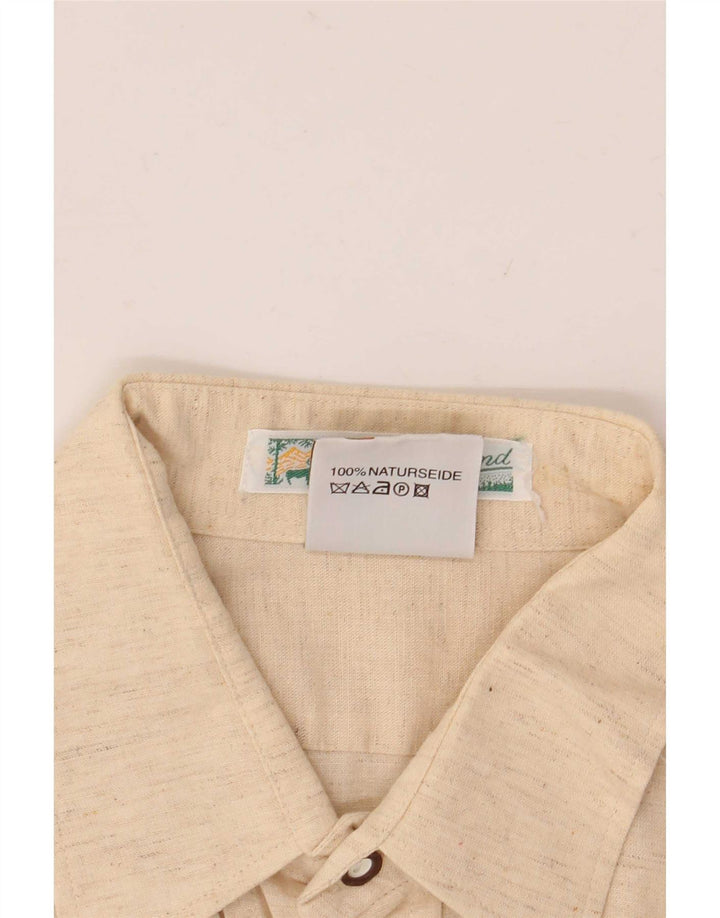 Vintage muška košulja veličine 40 srednje bež svile