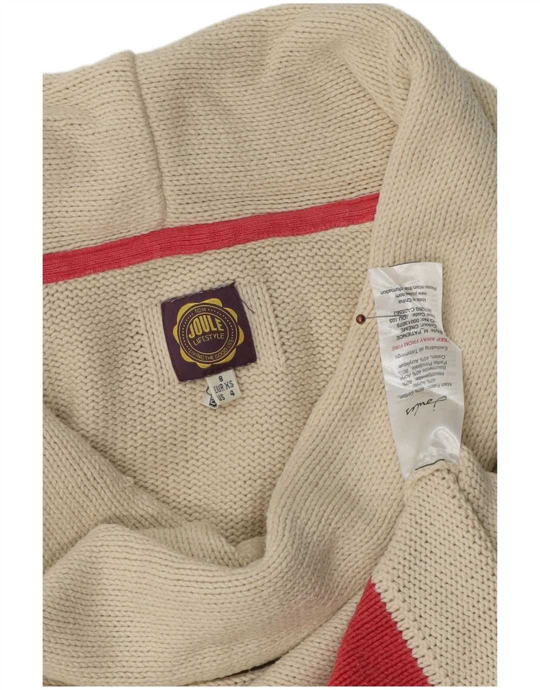 Joules ženski džemper sa šal ovratnikom UK 8 Small Off White