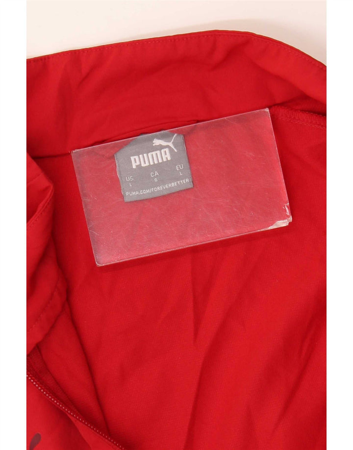 Puma muška trenirka s grafičkim motivima, velika jakna od crvenog poliestera