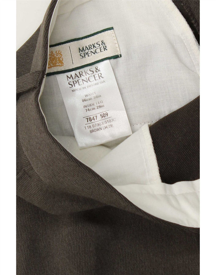 Marks & Spencer muške sužene hlače W34 L29 smeđi poliester