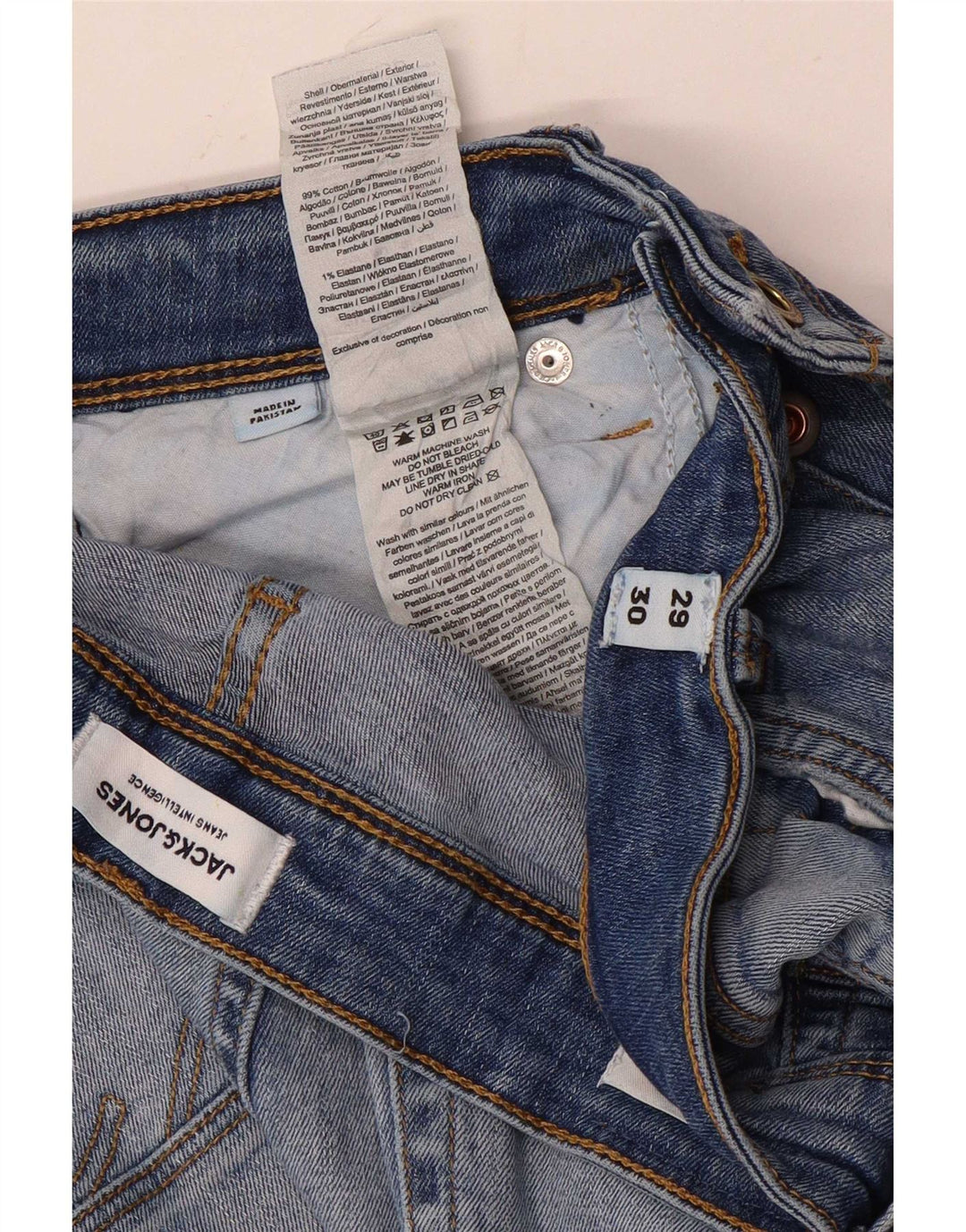Muške uske traperice Jack & Jones W29 L30, plavi pamuk