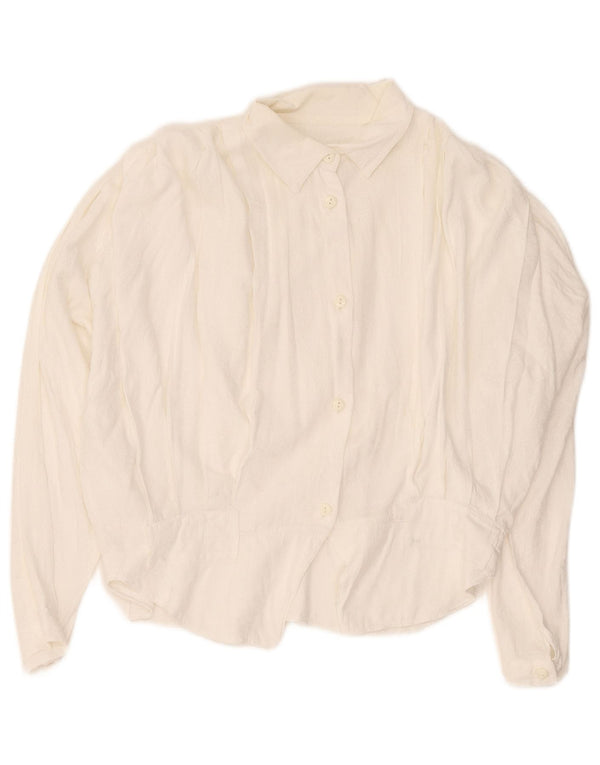 Vintage ženska košulja bluza UK 16 Veliki bijeli pamuk