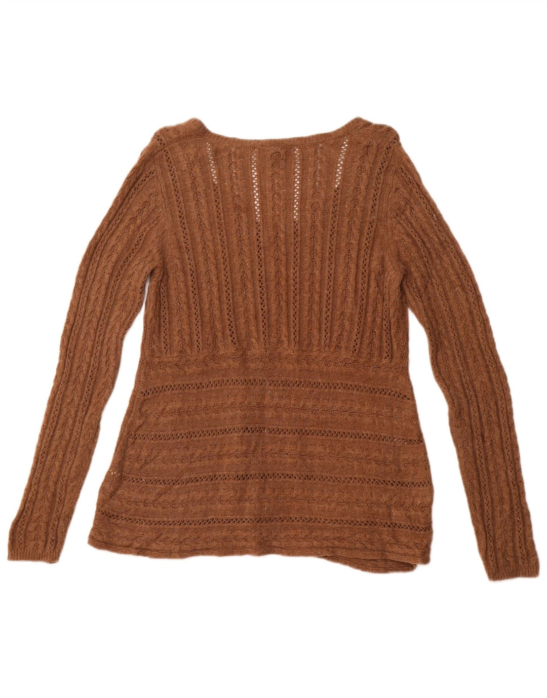 WHITE STUFF Ženski kardigan pulover UK 16 Velika smeđa viskoza