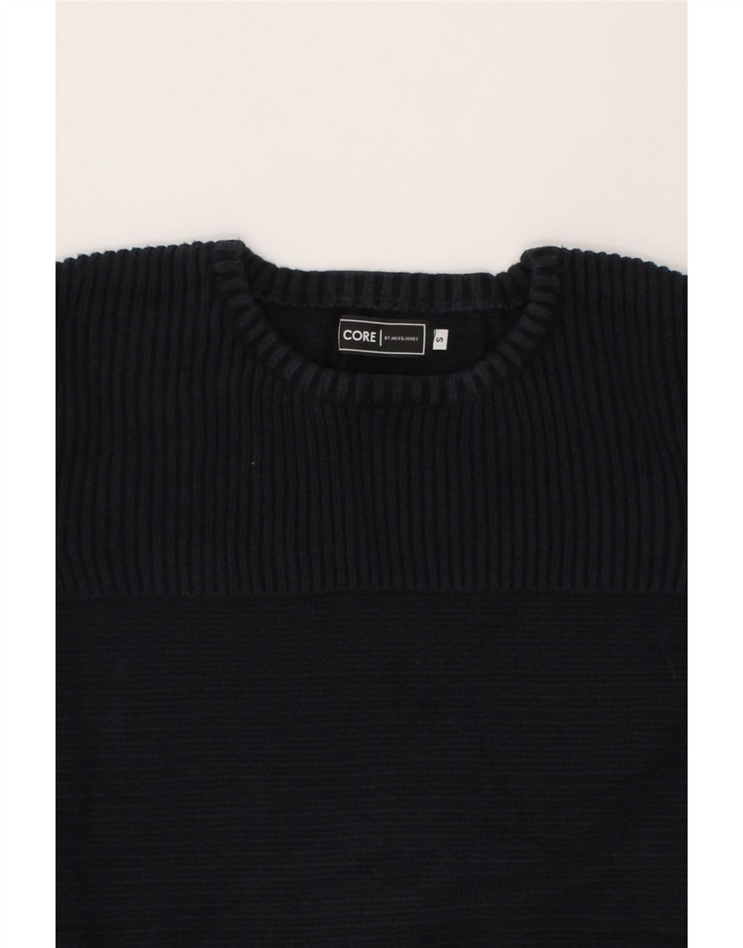 JACK & JONES Mens Core Crew Neck Jumper Sweater Small Navy Blue Cotton Vintage Jack & Jones and Second-Hand Jack & Jones from Messina Hembry 