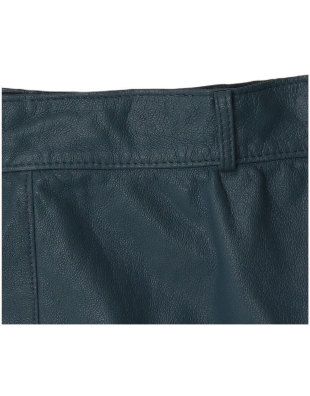 Vintage ženska kožna suknja W28 Srednje plava