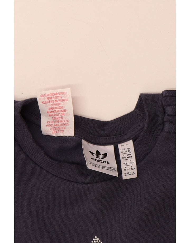 ADIDAS majica s motivima za djevojčice 11-12 godina tamnoplavi pamuk