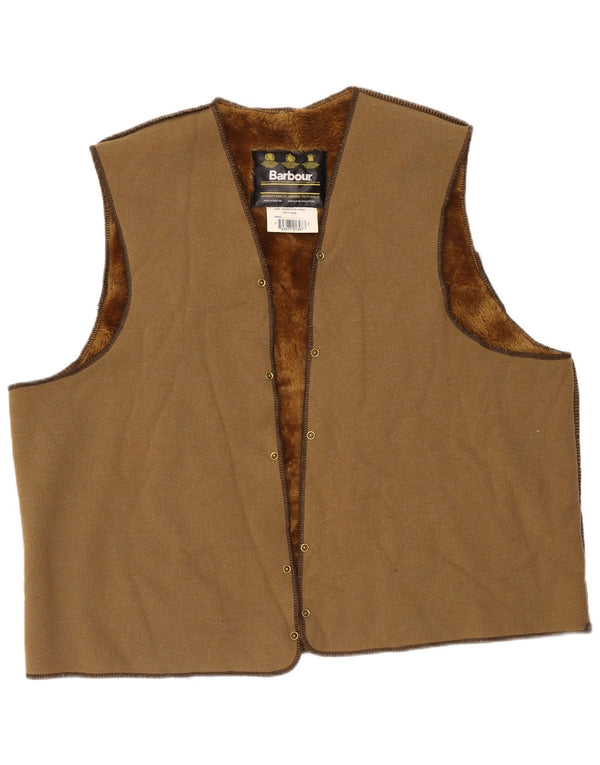 Barbour Mens Sherpa Liner Gilet Vel. 52 Large Brown Acrylic
