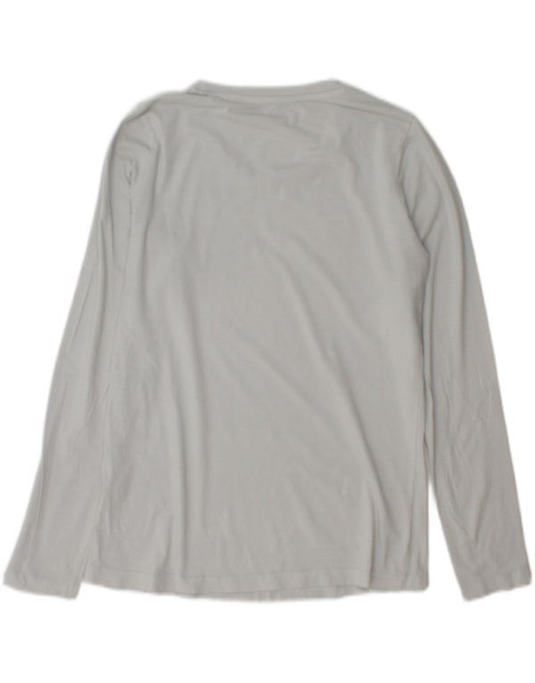 PEPE Jeans Womens Graphic Top Long Sleeve UK 14 Medium Grey