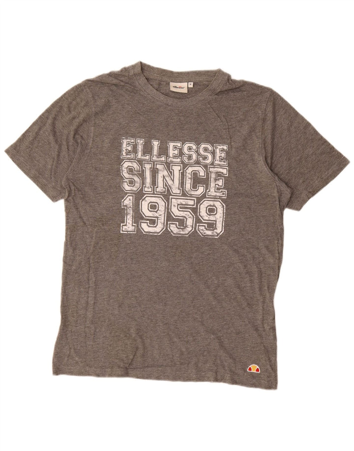 Ellesse muška majica kratkih rukava s grafičkim motivima, srednje sivi flekasti pamuk