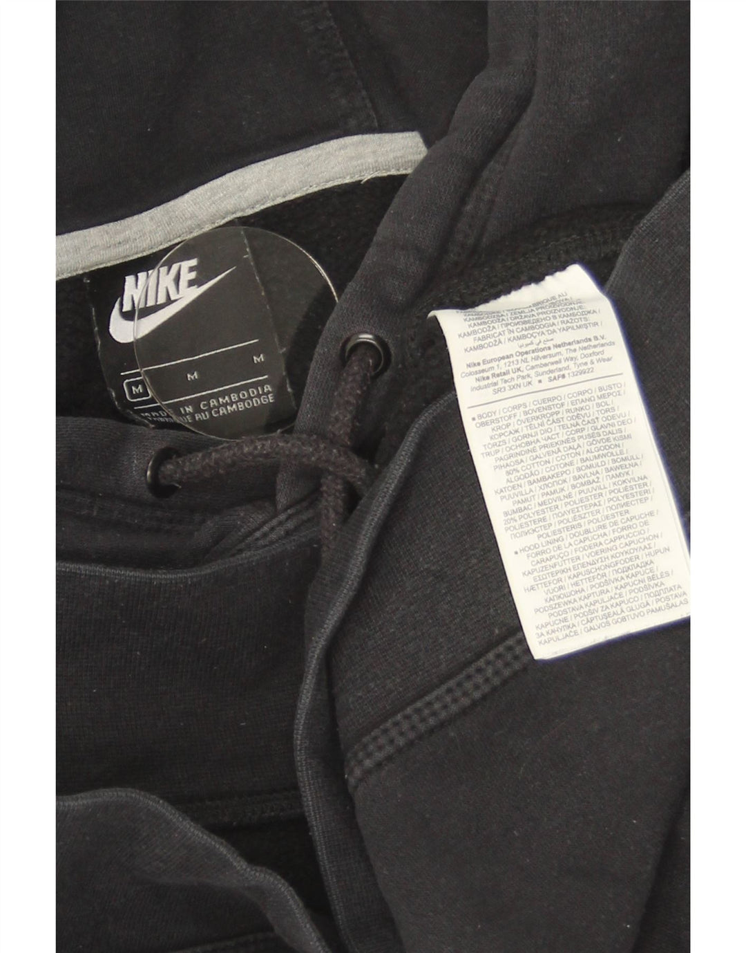Nike muška majica s kapuljačom Srednje crni pamuk