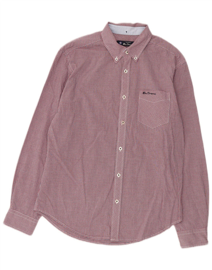 Ben Sherman muška košulja srednje crvene karirane pamučne boje