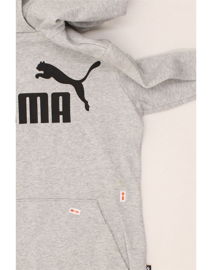 PUMA Boys Graphic Hoodie Jumper 13-14 Years Grey Vintage Puma and Second-Hand Puma from Messina Hembry 