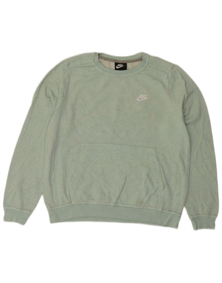 NIKE Ženska majica s kratkim rukavima UK 14 Srednje plavi pamuk