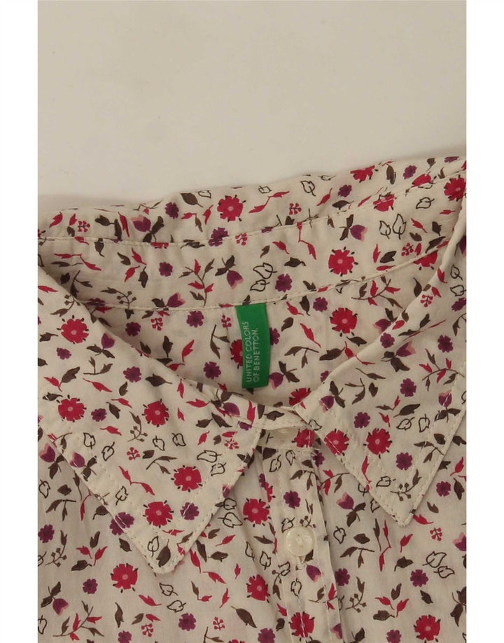 Benetton ženska košulja UK 16 velika bijela cvjetna