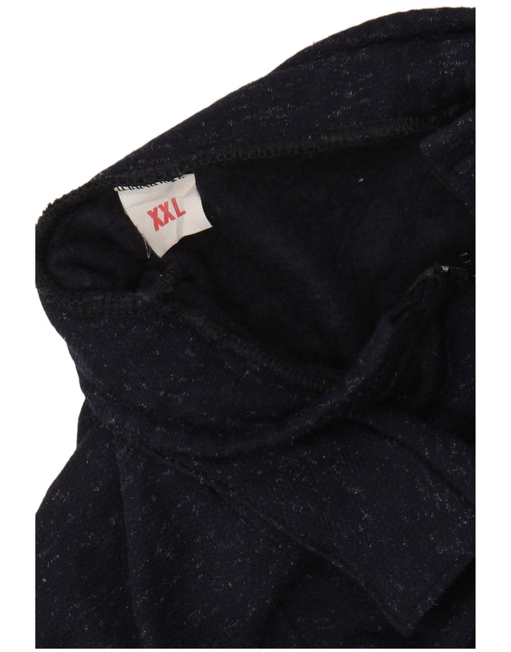 VINTAGE ženski džemper s izrezom i patentnim zatvaračem UK 20 2XL tamnoplavi flekasti pamuk