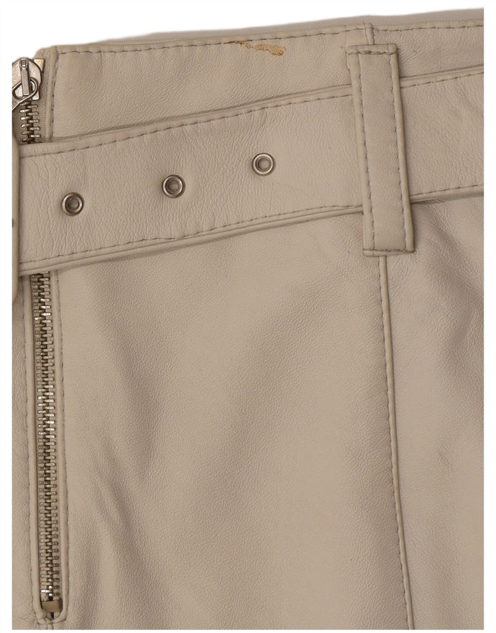 VINTAGE ženska kožna suknja IT 44 srednje veličine W28 siva koža