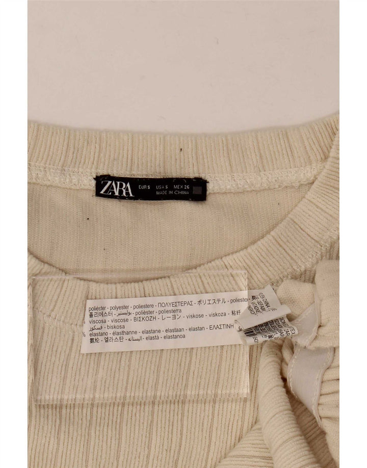 Zara ženska bluza opuštenog kroja UK 10 Small Beige Poliester