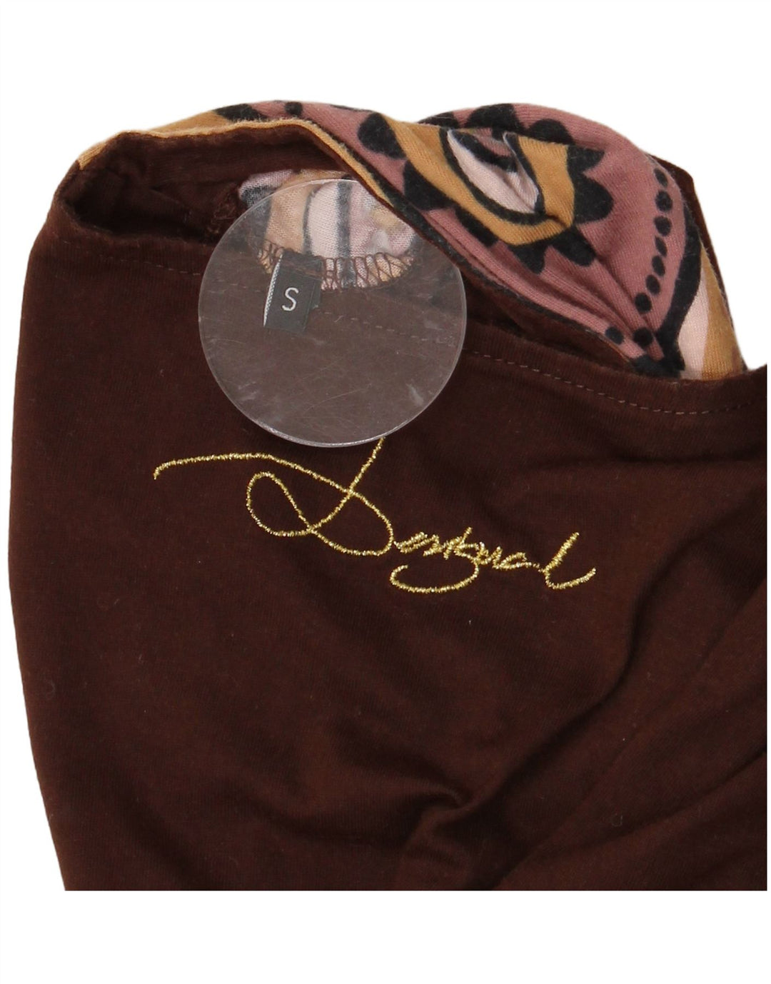 DESIGUAL Ženska grafička asimetrična tunika haljina UK 10 Mala smeđa cvjetna