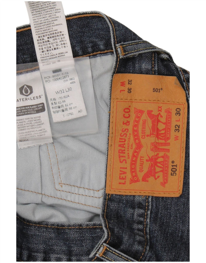 LEVI'S muške 501 ravne traperice W32 L30 plavi pamuk
