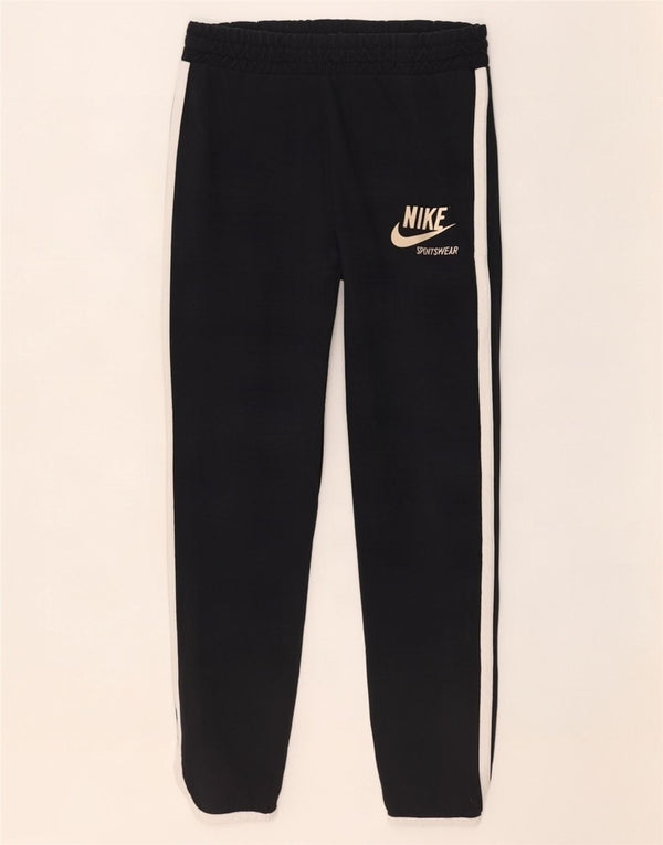 Nike Ženske grafičke trenirke Hlače UK 14 Large Black Colourblock Cotton