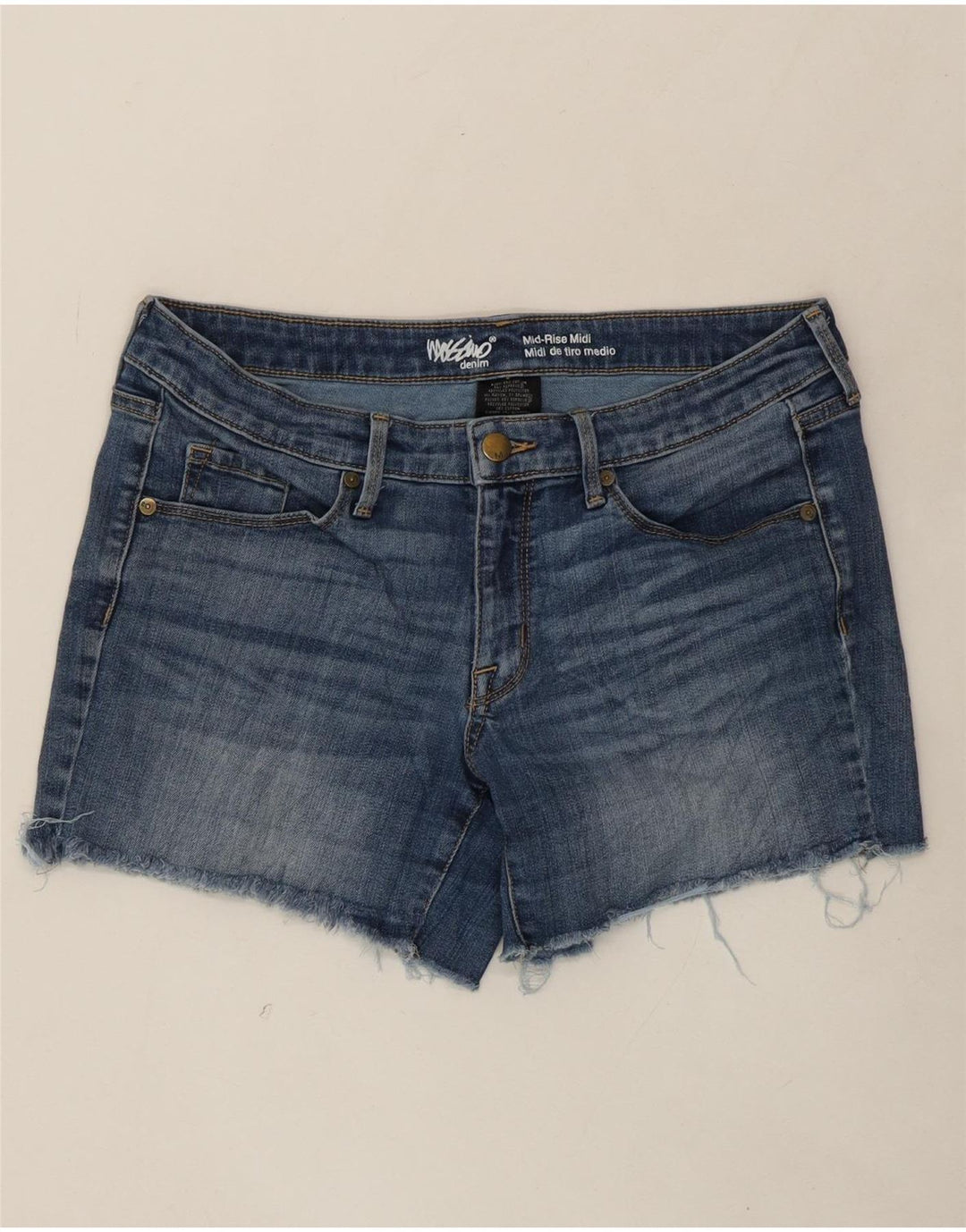 MOSSIMO Womens Mid Rise Denim Shorts US 8 Medium W29 Blue Cotton Vintage Mossimo and Second-Hand Mossimo from Messina Hembry 