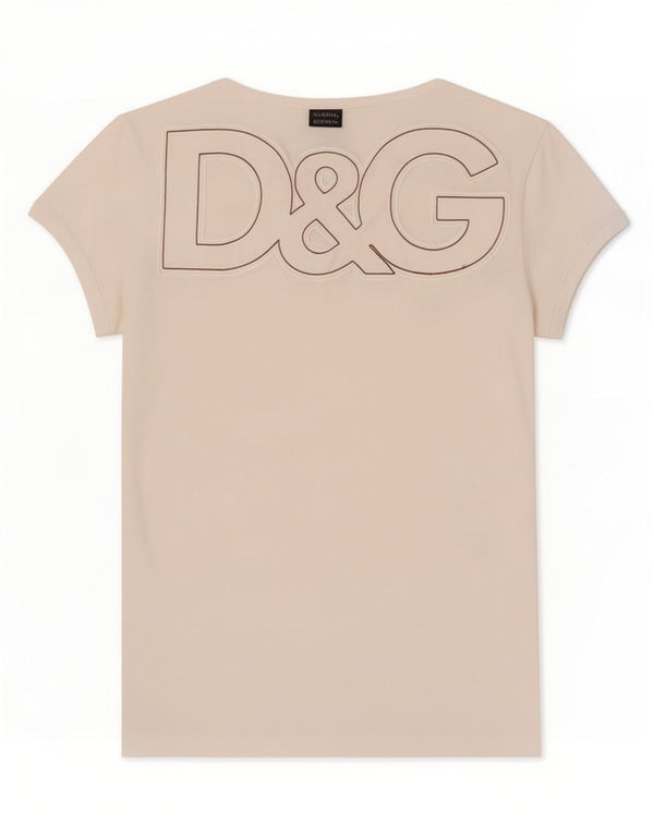 Dolce & Gabbana Ženska majica kratkih rukava s grafičkim motivima UK 4 XS Bijela