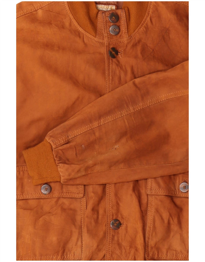 Vintage muška bomber jakna od brušene kože IT 54 2XL smeđa koža