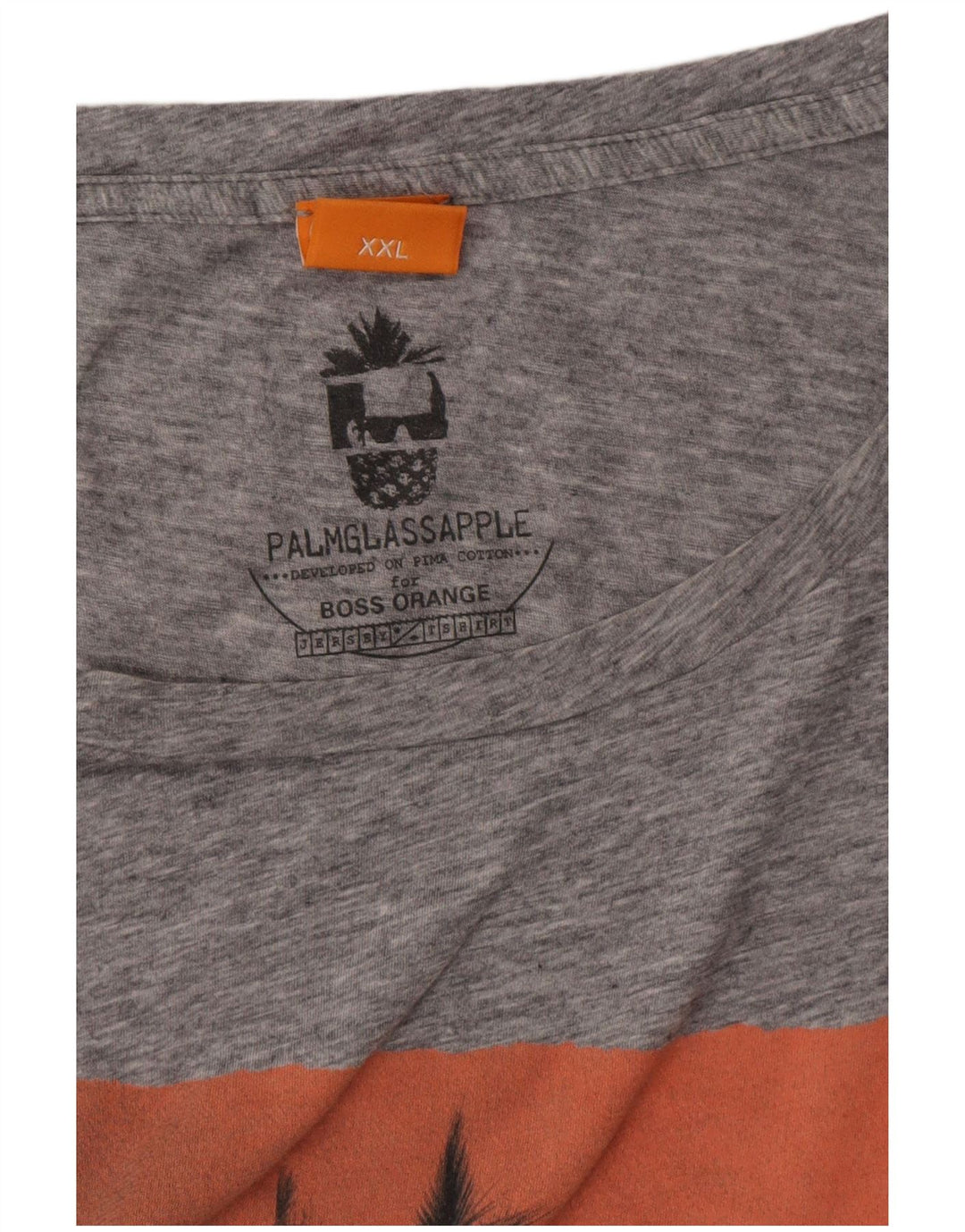 HUGO BOSS Muška majica kratkih rukava s grafičkim motivima 2XL siva s pjegama