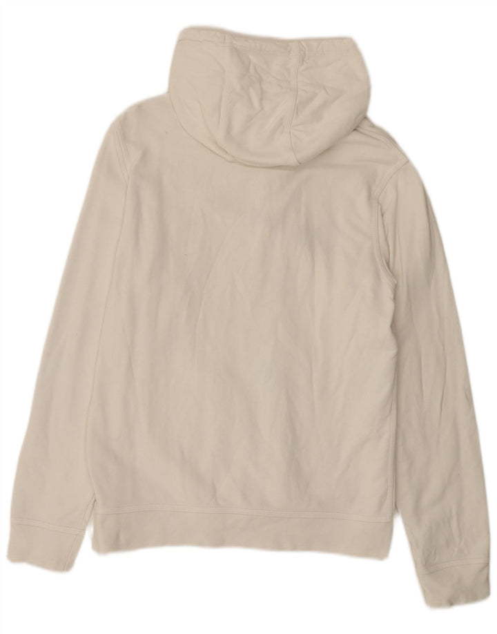 NIKE Mens Graphic Hoodie Jumper Medium White Cotton