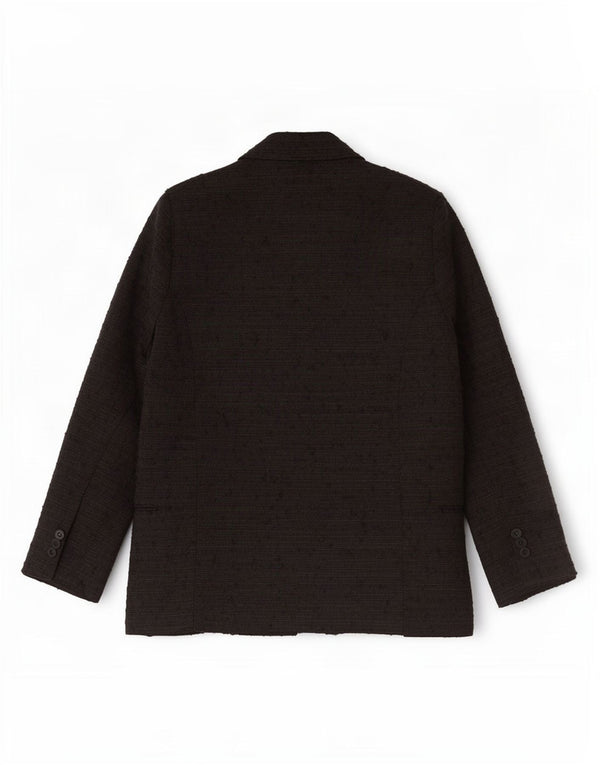Zara Mens Double Breasted Blazer Jacket UK 36 Small Black Flecked Polyester