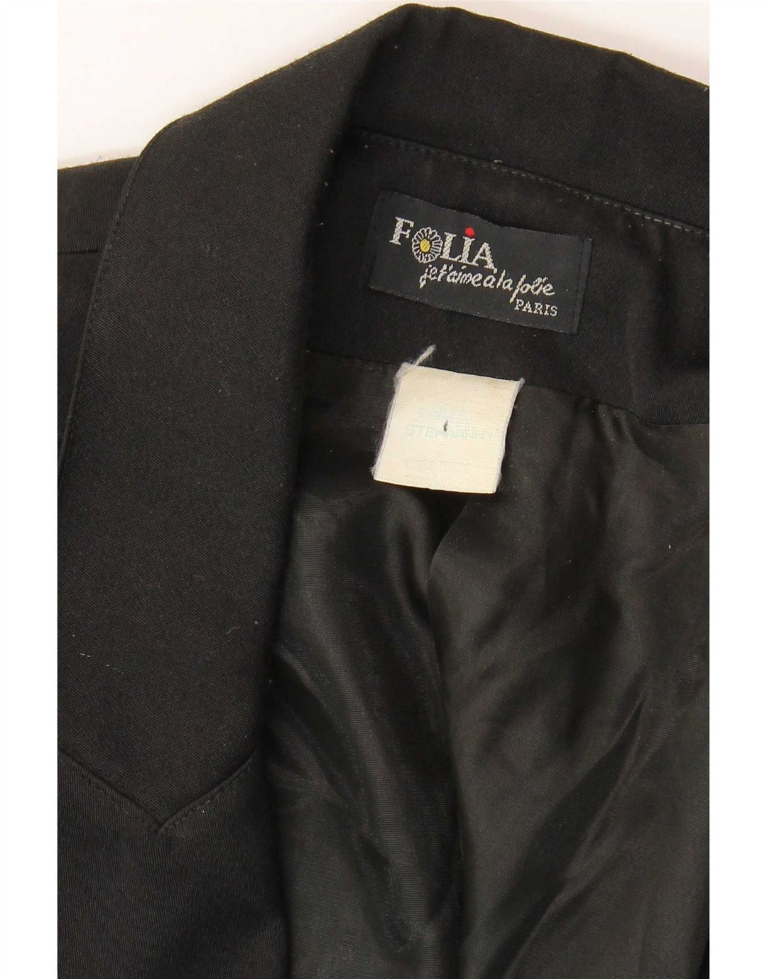 Vintage ženski sako s dvostrukim kopčanjem UK 12 Srednji crni paisley