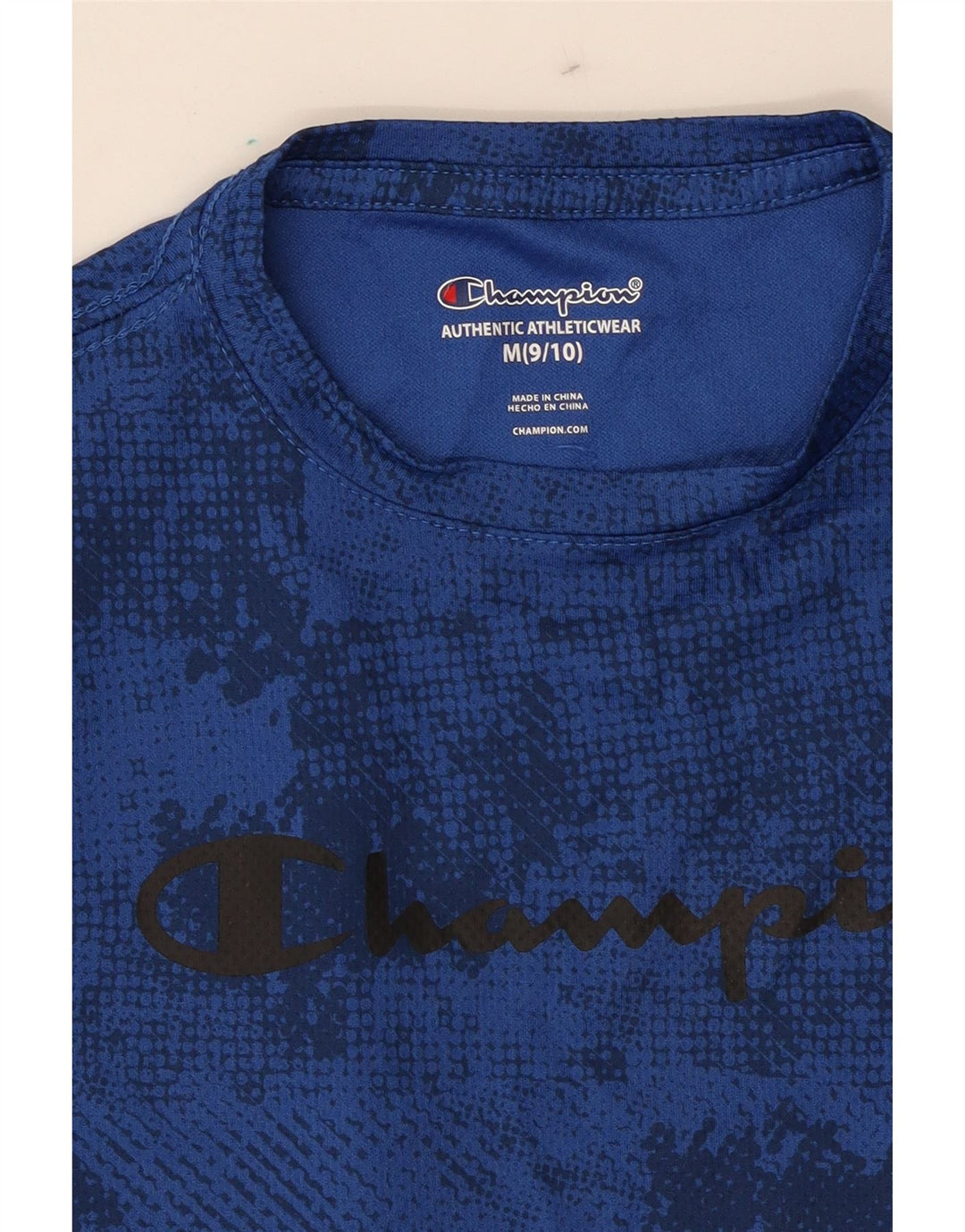 CHAMPION Boys Graphic T-Shirt Top 9-10 Years Medium  Blue Tie Dye Vintage Champion and Second-Hand Champion from Messina Hembry 