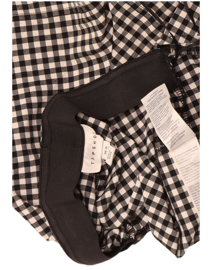 Topshop ženski kombinezon s halterima UK 10 Small Black Gingham viskoza