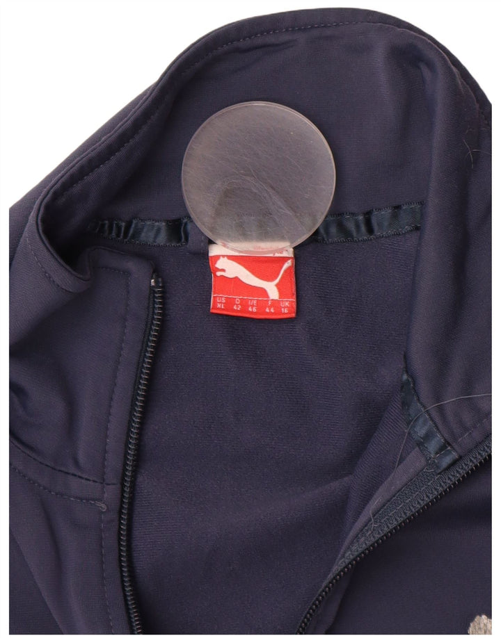 PUMA Ženska gornja jakna za trenirku UK 16 Large Navy Blue Colourblock