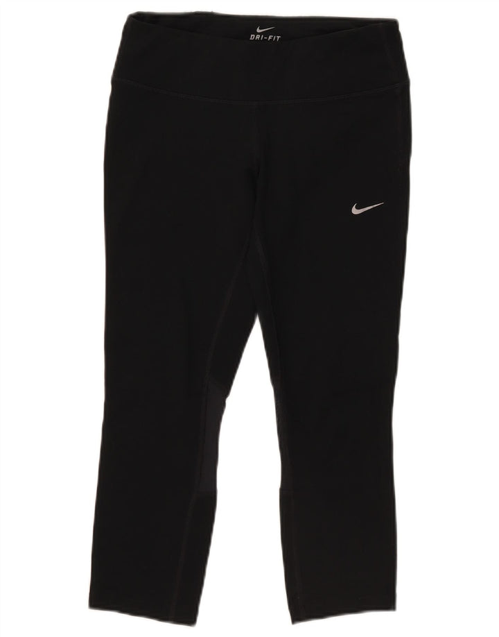 Nike Ženske Dri Fit Capri tajice UK 10 Male crne poliesterske