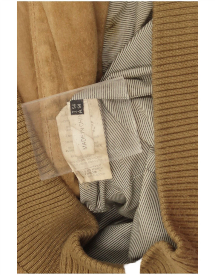 Vintage muška bomber jakna od brušene kože IT 54 2XL bež koža