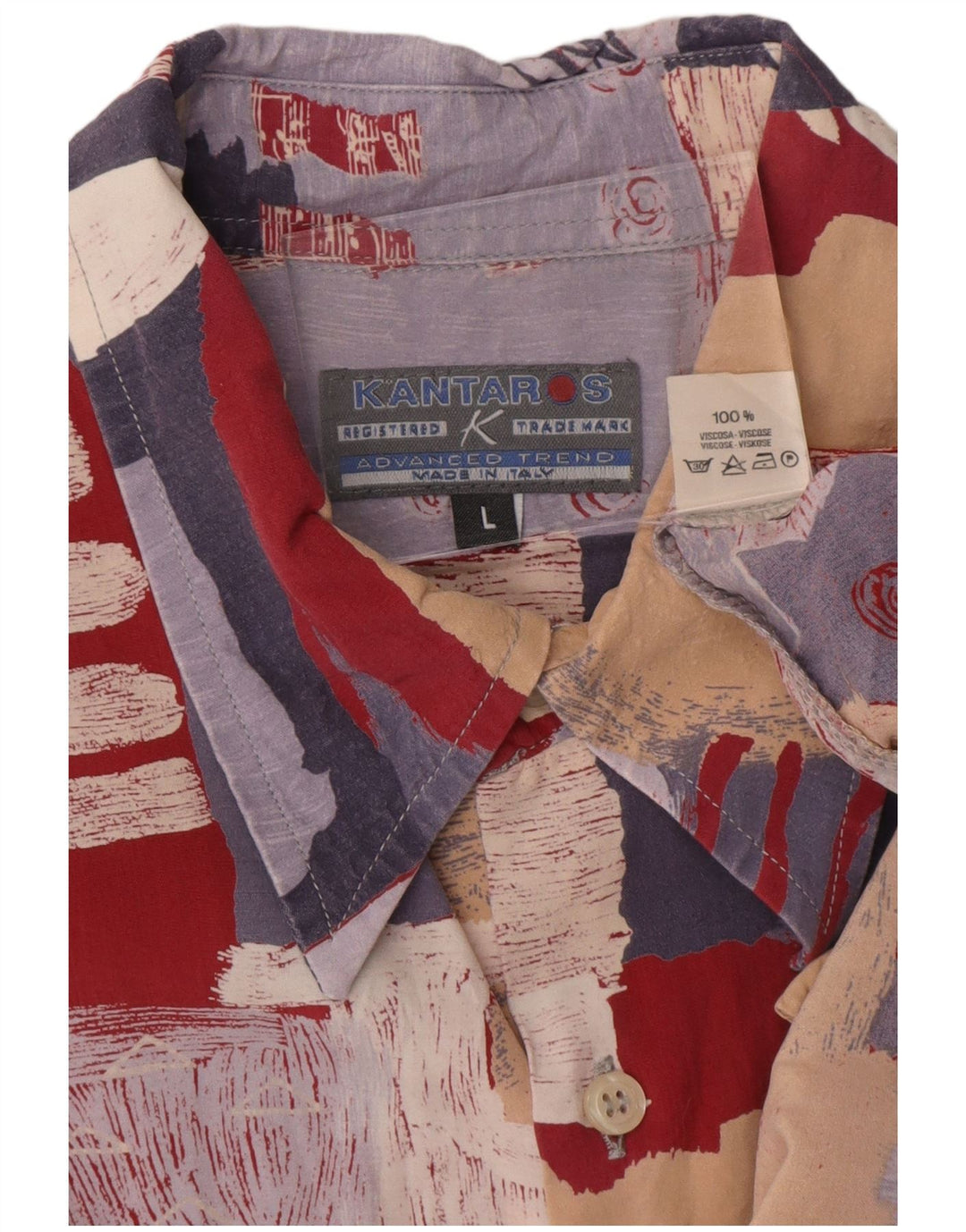 Kantaros muška košulja s apstraktnim uzorkom, velika višebojna viskoza