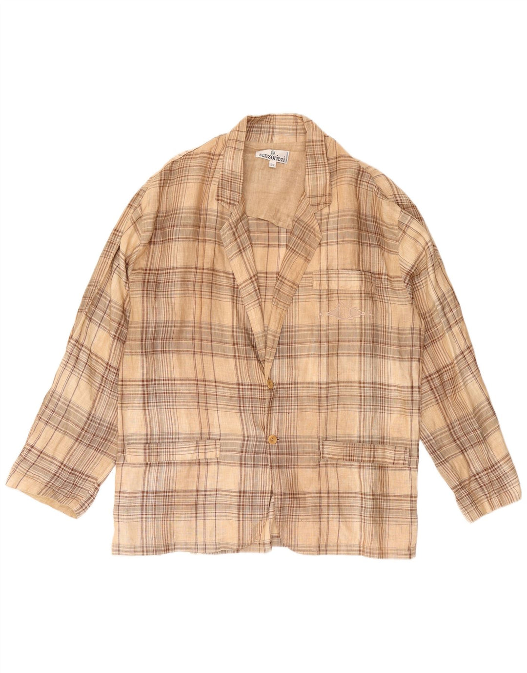 Vintage muški sako s 3 gumba IT 52 XL bež karirani