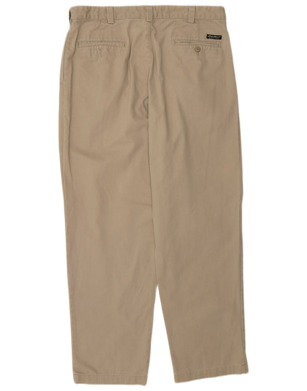 Eddie Bauer muške chino hlače opuštenog kroja W38 L32 bež pamuk