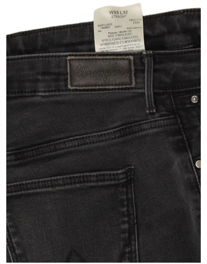 WRANGLER Womens Straight Jeans W33 L32 Grey Cotton