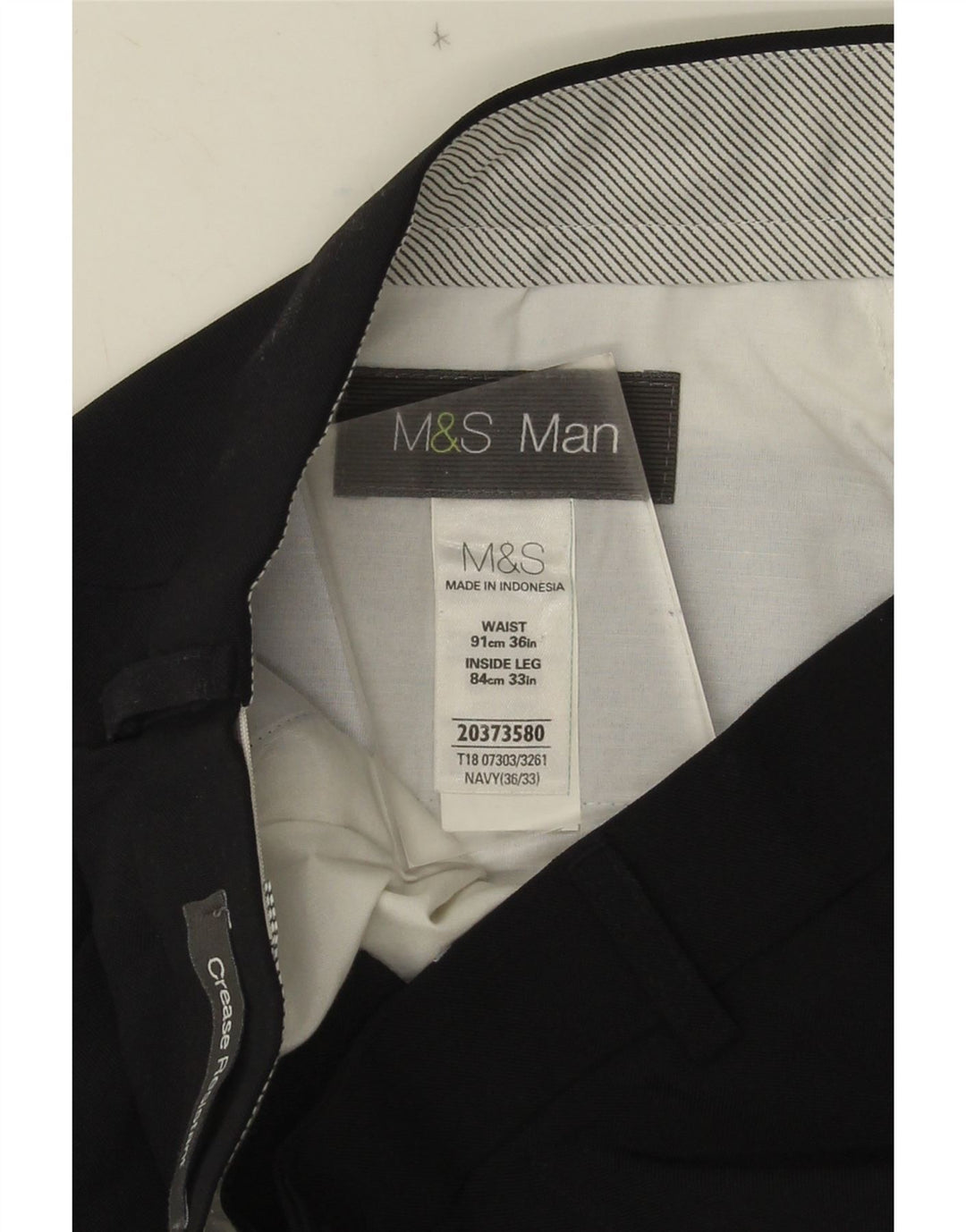 Marks & Spencer muške hlače ravnog odijela W36 L33 tamnoplavi poliester