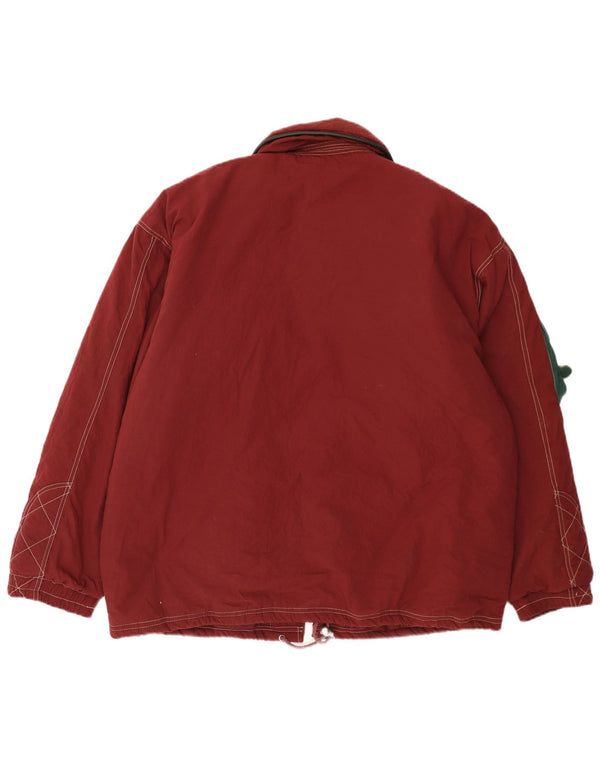 Duke Mens Windbreaker Jacket UK 44 2XL Burgundy Cotton