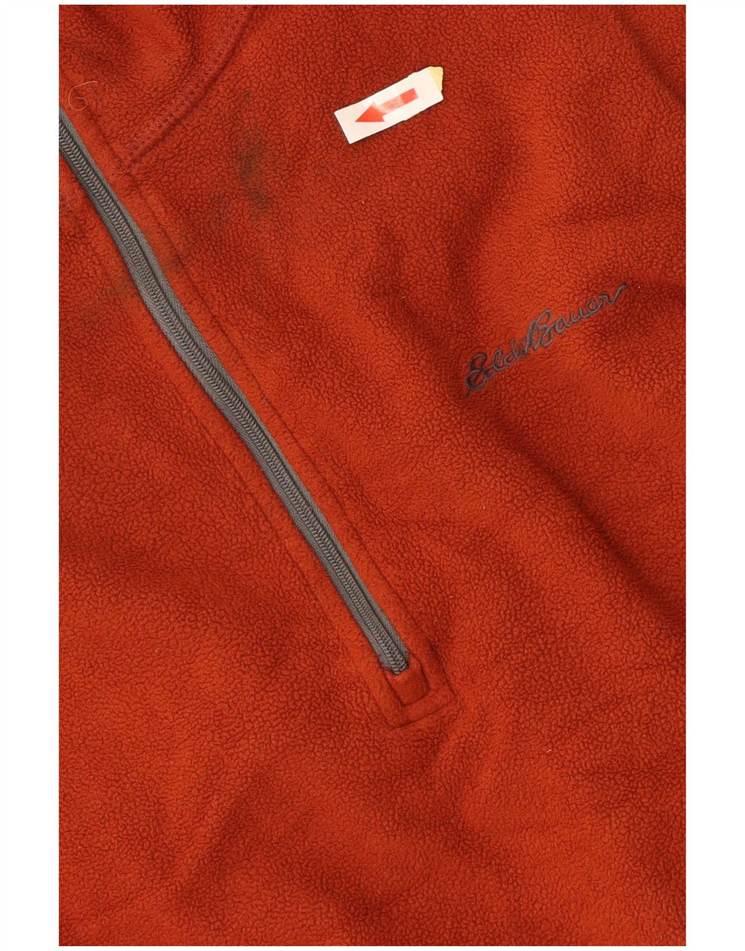EDDIE BAUER Muški džemper od flisa s patentnim izrezom, veliki narančasti poliester