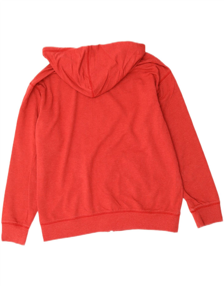 EDDIE BAUER Womens Oversized Zip Hoodie Sweater UK 14 Medium Red Cotton Vintage Eddie Bauer and Second-Hand Eddie Bauer from Messina Hembry 