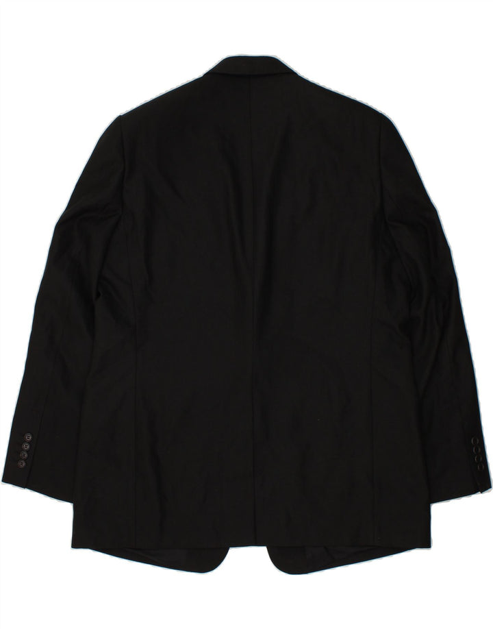 MAGEE Mens 2 Button Blazer Jacket IT 48 Medium Black Polyester Vintage Magee and Second-Hand Magee from Messina Hembry 