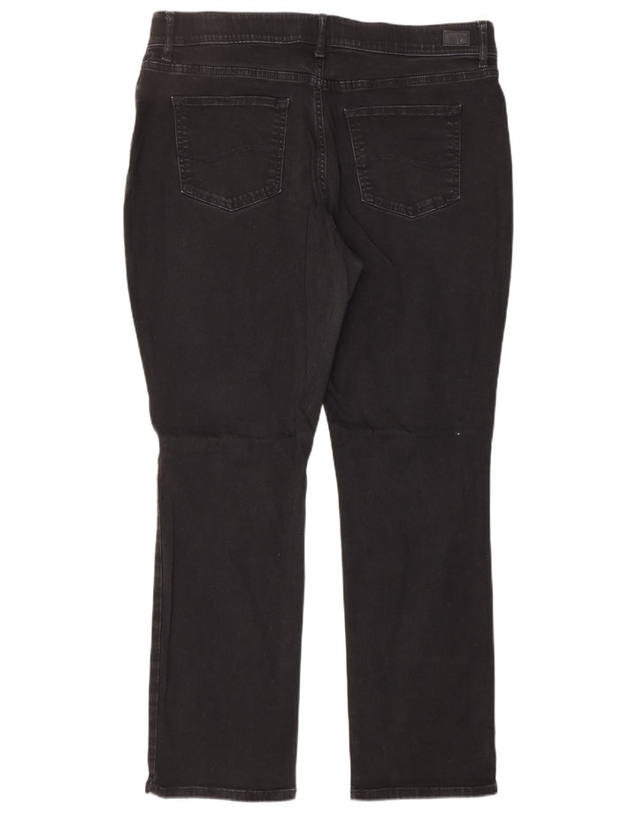 Lee ženske ravne traperice srednjeg rasta US 18 2XL W38 L30 crni pamuk