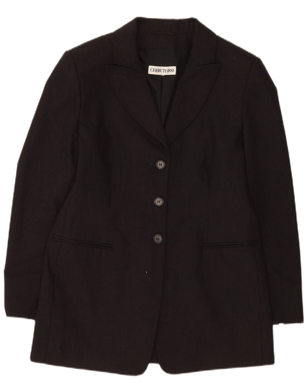 Cerruti 1881 Ženska dugačka jakna s 3 gumba UK 14 Srednje siva