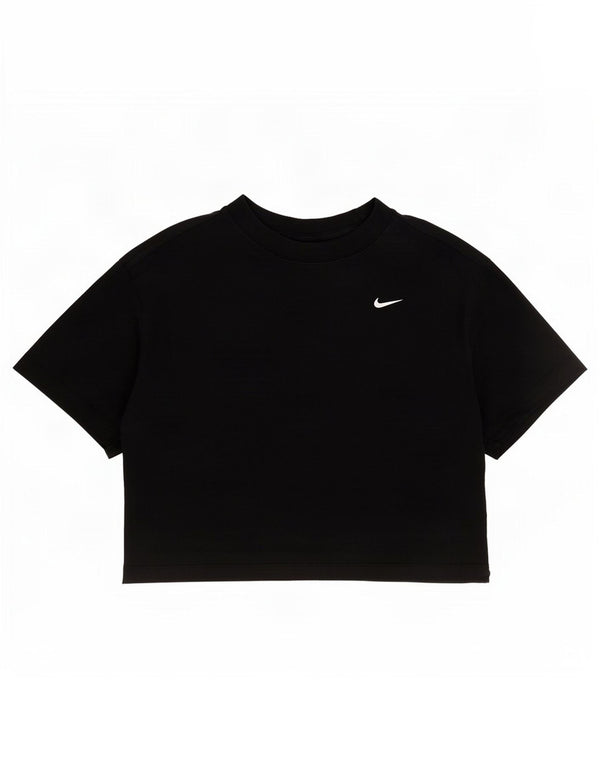 Nike ženska gornja majica kratkih rukava UK 10 Mala crna pamuk