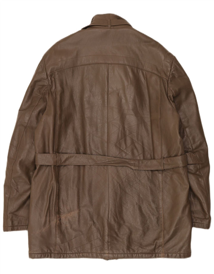 Vintage muška kožna jakna IT 52 XL smeđa koža